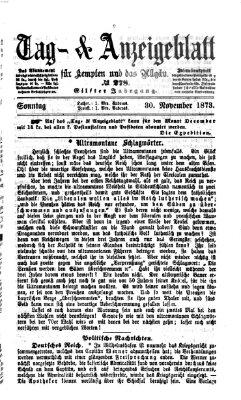 Tag- und Anzeigeblatt für Kempten und das Allgäu Sonntag 30. November 1873