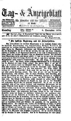 Tag- und Anzeigeblatt für Kempten und das Allgäu Samstag 6. Dezember 1873