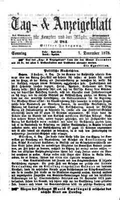 Tag- und Anzeigeblatt für Kempten und das Allgäu Sonntag 7. Dezember 1873