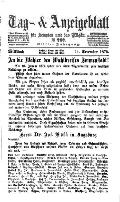 Tag- und Anzeigeblatt für Kempten und das Allgäu Mittwoch 24. Dezember 1873