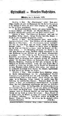 Neueste Nachrichten aus dem Gebiete der Politik. Extrablatt der Neuesten Nachrichten (Münchner neueste Nachrichten) Freitag 9. September 1870