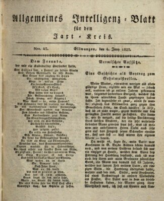 Allgemeines Intelligenz-Blatt für den Jaxt-Kreis (Allgemeines Amts- und Intelligenz-Blatt für den Jaxt-Kreis) Samstag 4. Juni 1825