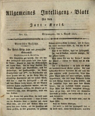 Allgemeines Intelligenz-Blatt für den Jaxt-Kreis (Allgemeines Amts- und Intelligenz-Blatt für den Jaxt-Kreis) Mittwoch 3. August 1825