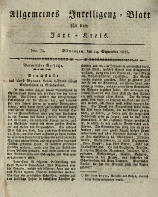 Allgemeines Intelligenz-Blatt für den Jaxt-Kreis (Allgemeines Amts- und Intelligenz-Blatt für den Jaxt-Kreis) Mittwoch 14. September 1825