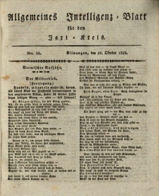 Allgemeines Intelligenz-Blatt für den Jaxt-Kreis (Allgemeines Amts- und Intelligenz-Blatt für den Jaxt-Kreis) Mittwoch 26. Oktober 1825