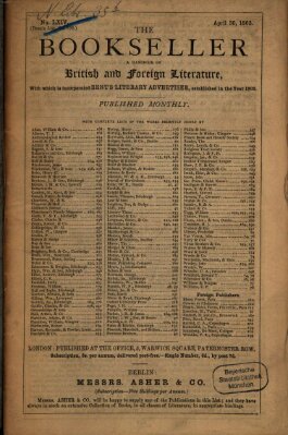 The bookseller Donnerstag 30. April 1863