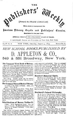 Publishers' weekly Samstag 23. August 1873