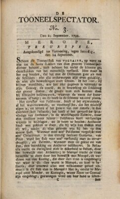 De Tooneelspectator Montag 24. September 1792