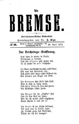 Die Bremse Samstag 20. April 1872