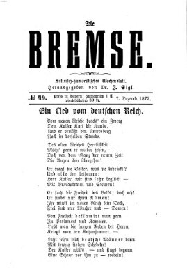 Die Bremse Samstag 7. Dezember 1872