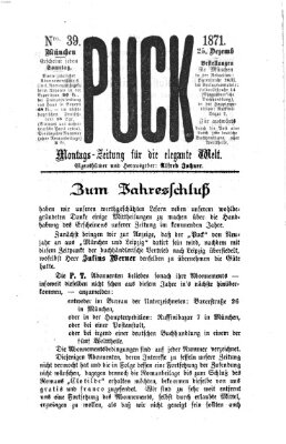 Puck Montag 25. Dezember 1871