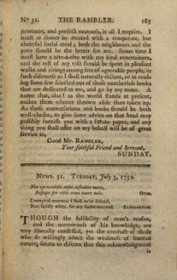 The rambler Freitag 3. Juli 1750