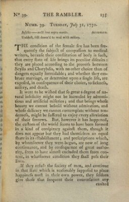 The rambler Freitag 31. Juli 1750