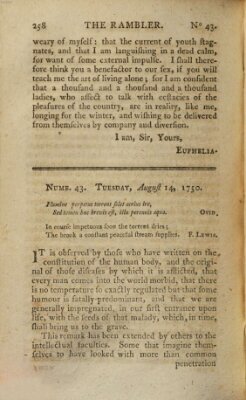 The rambler Freitag 14. August 1750