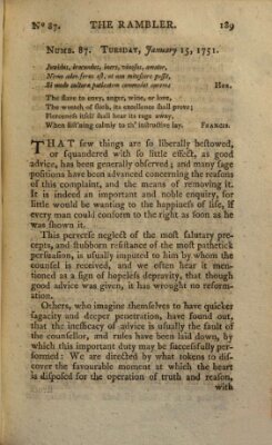 The rambler Freitag 15. Januar 1751