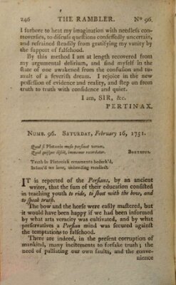 The rambler Dienstag 16. Februar 1751