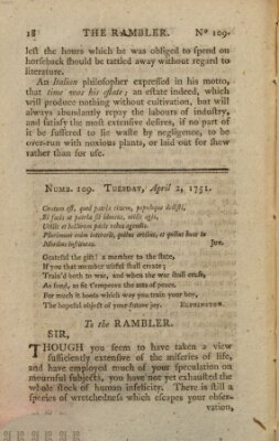 The rambler Freitag 2. April 1751