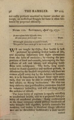 The rambler Dienstag 13. April 1751