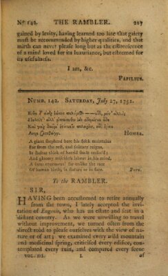 The rambler Dienstag 27. Juli 1751