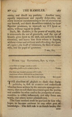 The rambler Dienstag 7. September 1751