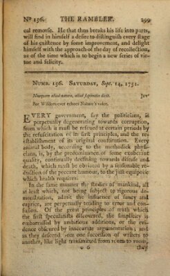 The rambler Dienstag 14. September 1751