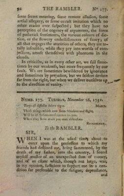 The rambler Freitag 26. November 1751