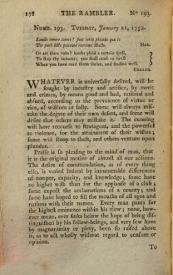 The rambler Freitag 21. Januar 1752