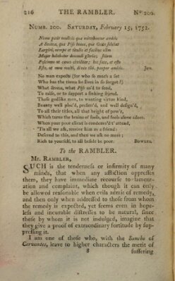 The rambler Dienstag 15. Februar 1752