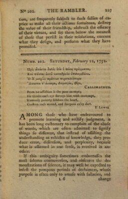 The rambler Dienstag 22. Februar 1752