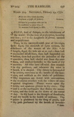 The rambler Dienstag 29. Februar 1752