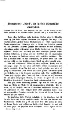 Im neuen Reich Donnerstag 23. November 1871