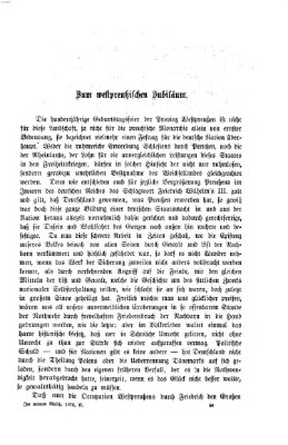 Im neuen Reich Freitag 13. September 1872