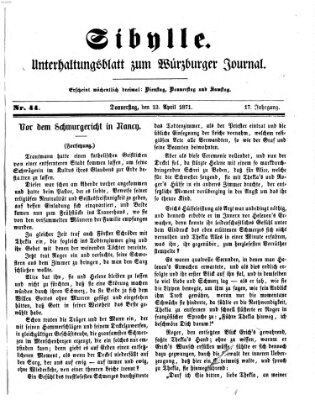 Sibylle (Würzburger Journal) Donnerstag 13. April 1871