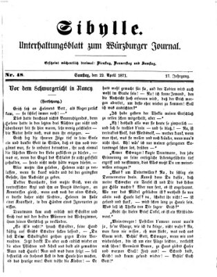 Sibylle (Würzburger Journal) Samstag 22. April 1871