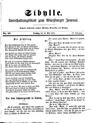 Sibylle (Würzburger Journal) Samstag 13. Mai 1871