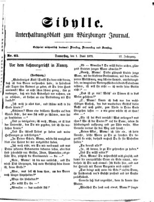 Sibylle (Würzburger Journal) Donnerstag 1. Juni 1871