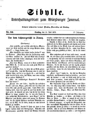 Sibylle (Würzburger Journal) Samstag 15. Juli 1871