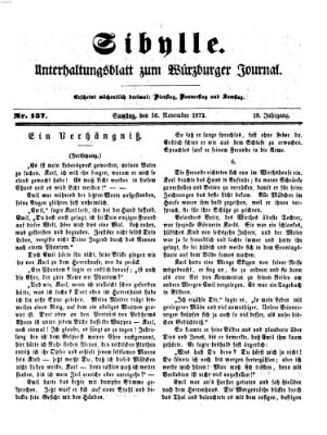 Sibylle (Würzburger Journal) Samstag 16. November 1872