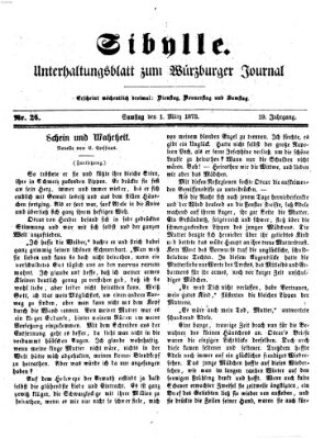 Sibylle (Würzburger Journal) Samstag 1. März 1873