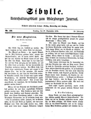 Sibylle (Würzburger Journal) Samstag 27. September 1873