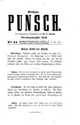 Münchener Punsch Sonntag 8. Oktober 1871