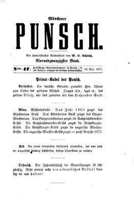 Münchener Punsch Sonntag 19. November 1871