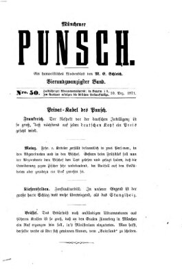 Münchener Punsch Sonntag 10. Dezember 1871