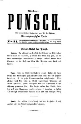 Münchener Punsch Sonntag 17. Dezember 1871