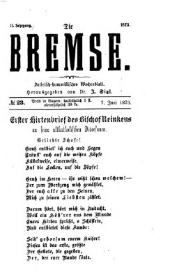 Die Bremse Samstag 7. Juni 1873