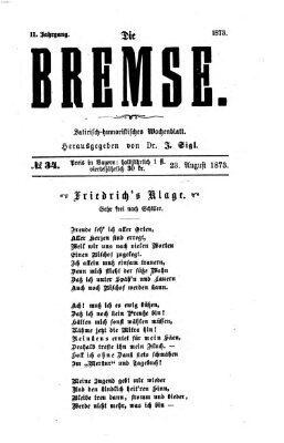 Die Bremse Samstag 23. August 1873