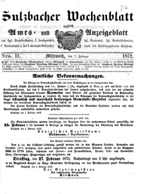 Sulzbacher Wochenblatt Mittwoch 7. Februar 1872