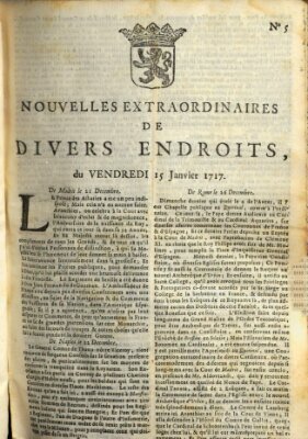 Nouvelles extraordinaires de divers endroits Freitag 15. Januar 1717