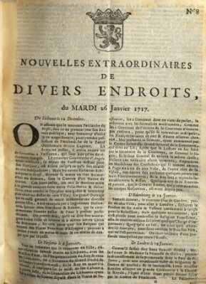 Nouvelles extraordinaires de divers endroits Dienstag 26. Januar 1717