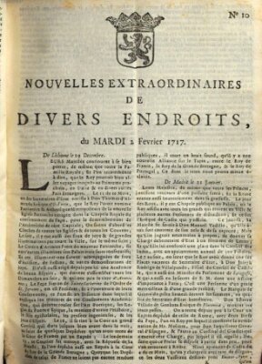 Nouvelles extraordinaires de divers endroits Dienstag 2. Februar 1717